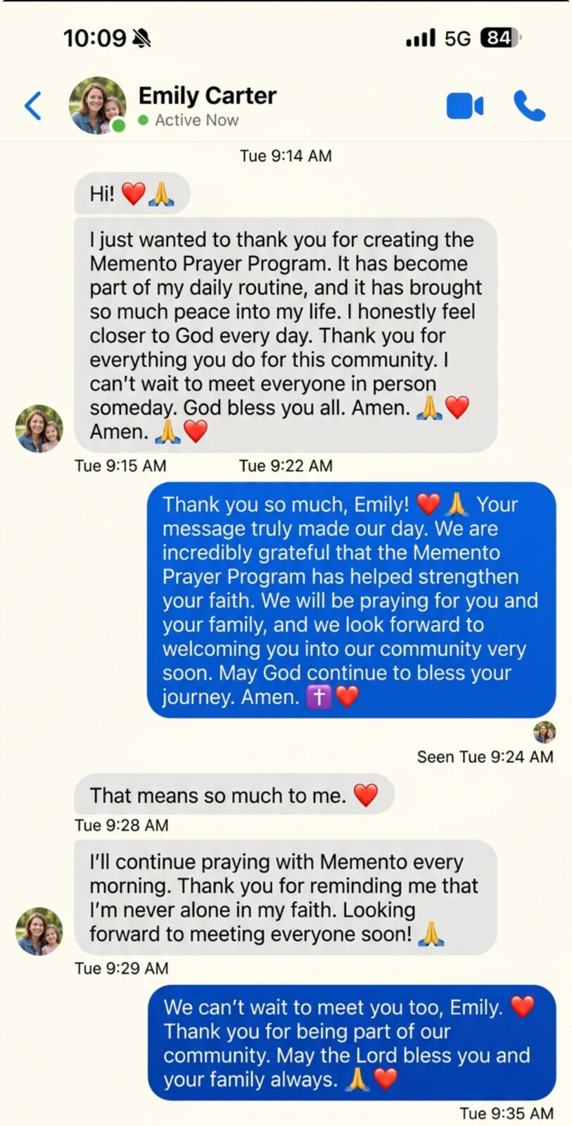 Message from a Memento community member 1