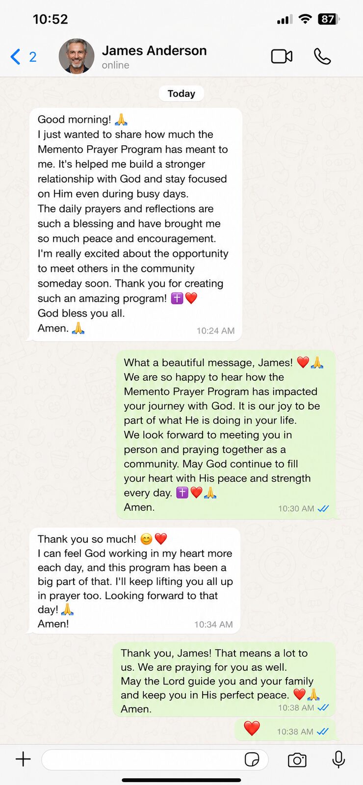 Message from a Memento community member 3
